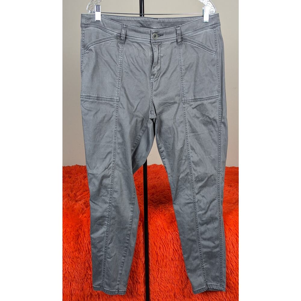Lane Bryant Womens Slate Gray Skinny Utility Cotton Blend Casual Pants 16